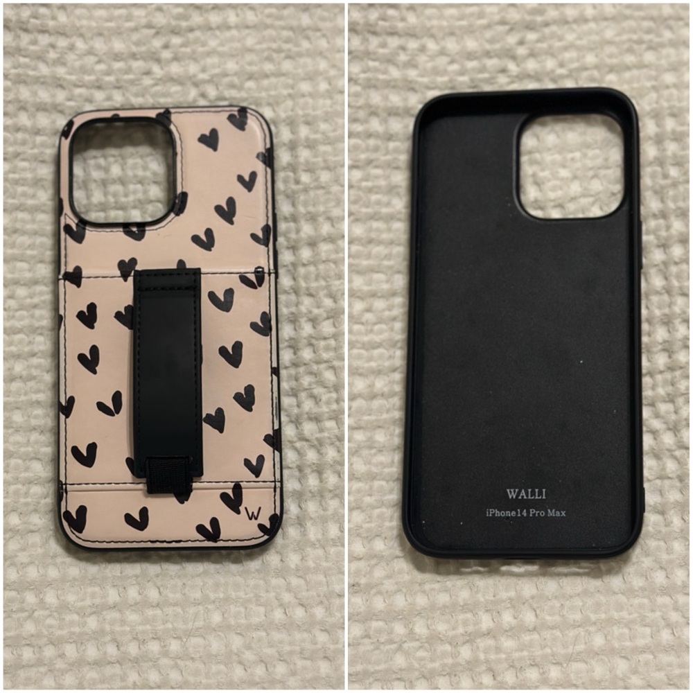 Wallis Black and Cream Heart iPhone 14 Pro Max Case
